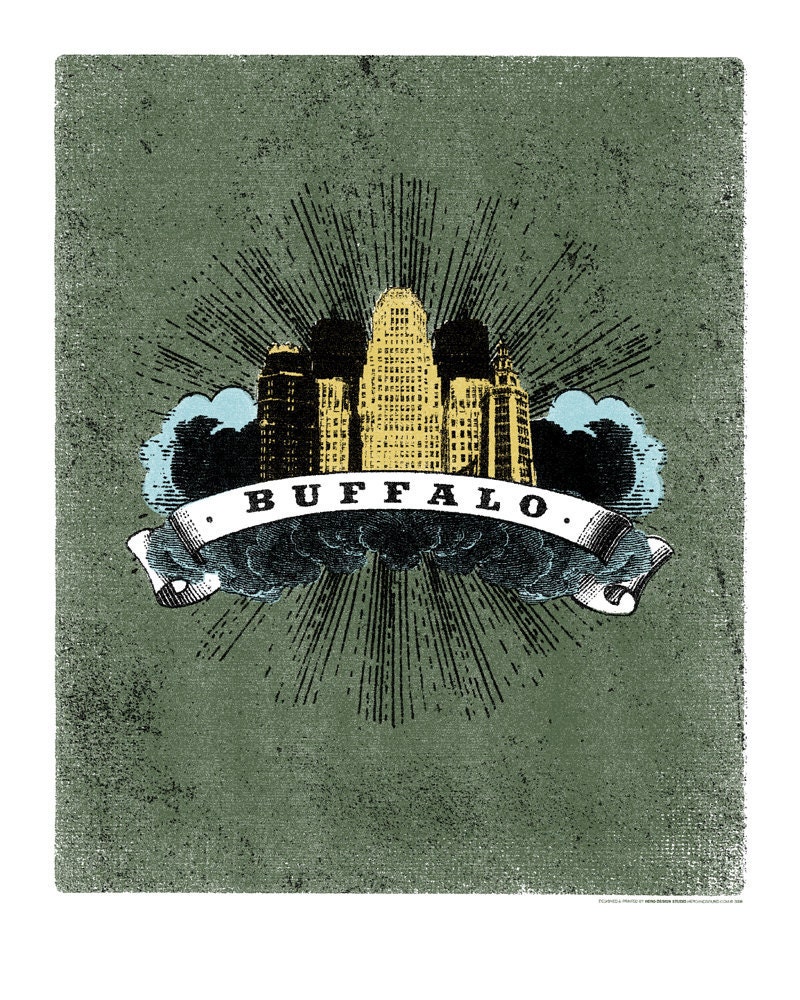 Buffalo Rising Art Print - Hero Design Studio - Hand Printed Silkscreen Poster