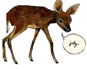 SALE - - OVER 25 % OFF - Jolly Deer - Giclee - Print