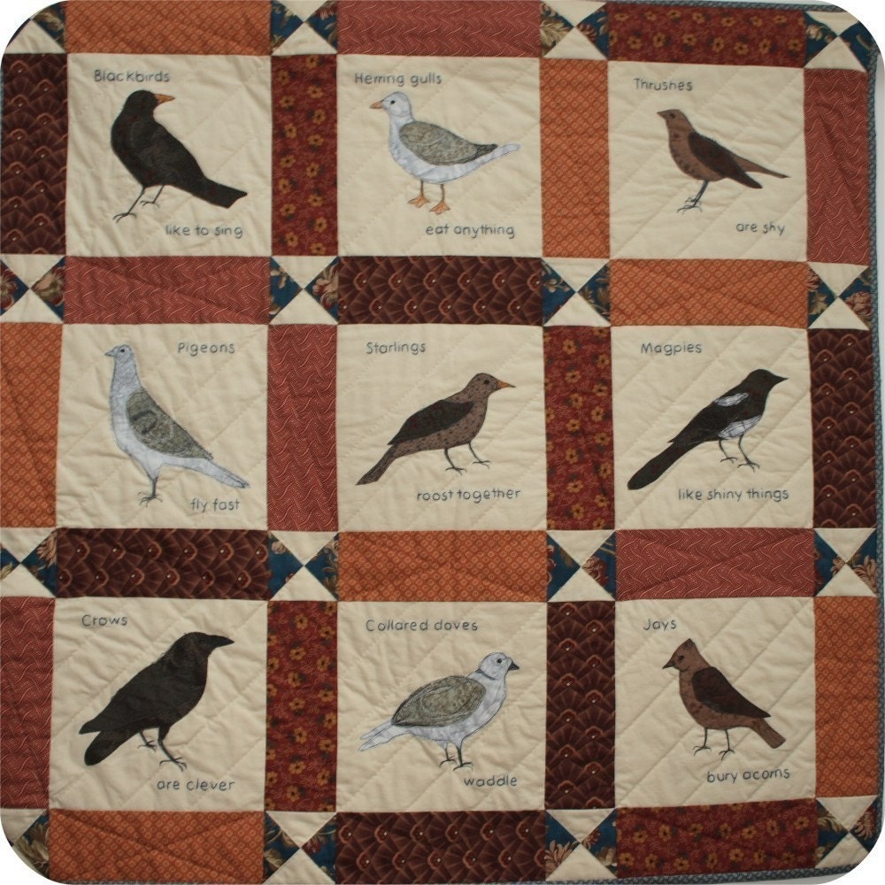 Big Brown British Birds Quilt Pattern