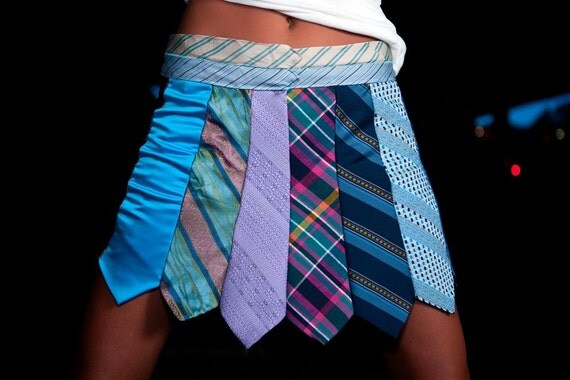 Glamarita TIE ME UP TIE ME DOWN Mermaid Blues NECKTIE ULTRA MINI SKIRT All Sizes Available