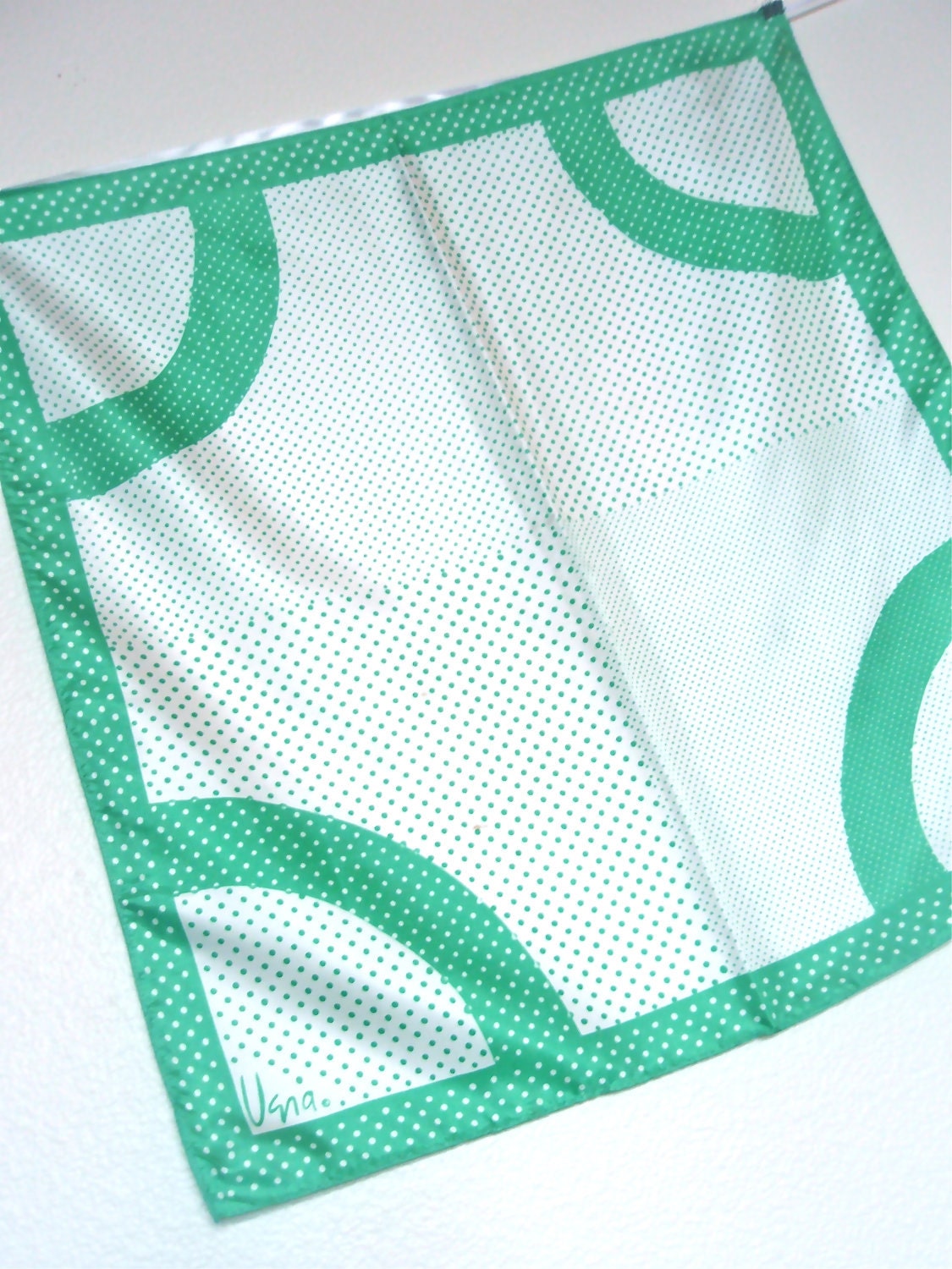 Kelly Green Mod - a vintage 1970's Vera Neumann scarf