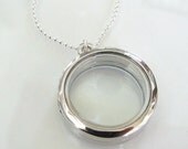 3-D Locket - You asked For It - I Got It For You - Sterling Silver Chain, Large Silver Plate Rhodium Coated Locket
