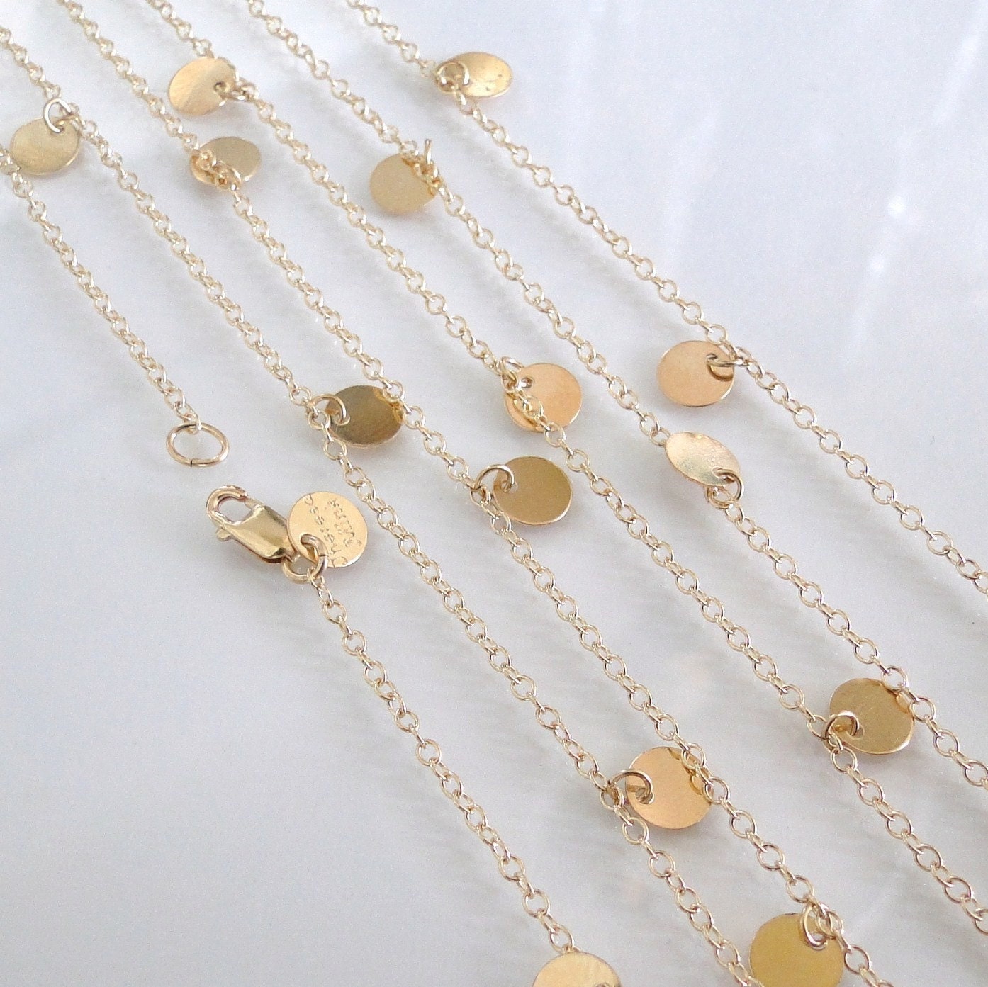 60 Inch Courtney Cox Wrap Around Necklace - 14K Gold Filled, Dainty, Celebrity Style