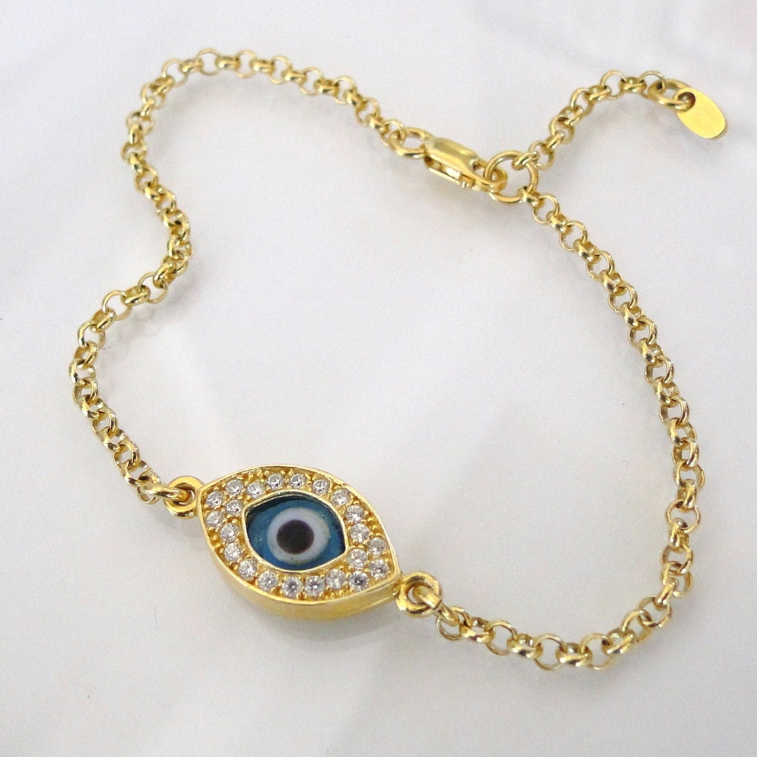 Kelly Ripa Lucky Evil Eye Bracelet In Gold  As Seen On Kim Kardashian And Kelly Ripa