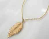 Leaf Necklace - As Seen on Courtney Cox  And Jennifer Aniston- 14K Gold Filled