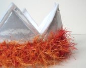 SALE - Royal Crown - White with red orange band (SMALL) (WOWR110411-1R)