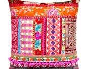 Ethnic Retro Patchwork Cushion / Pillow Cover - Stunning Unique OOak Art Pillow