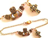 Claddagh My Heart Antique Bronze Bracelet Irish Inspired FREE SHIP USA