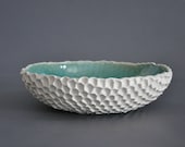 Cerulean Crackle Coral Serving Bowl - elementclaystudio