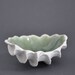 Jade Green Micro Clam Porcelain Bowl - Dish Textured Sea Shell White Ceramic Modern Beach