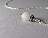 White Quartz Necklace, Sterling Silver Chain - ZhivanaDesigns