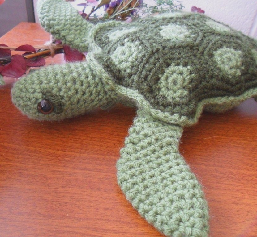 Made-to-Order - Squirt - Green Sea Turtle Plushie - 50 PERCENT donated to the Animal Rehabilitation Keep (ARK)