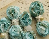 ROBIN EGG Cabbage Roses Ribbon