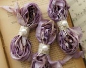 SUGARED GRAPE Cabbage Roses Ribbon