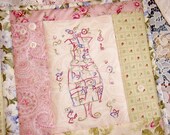 Vintage Pink Dress Form Hand Embroidery Pattern PDF Instant Download