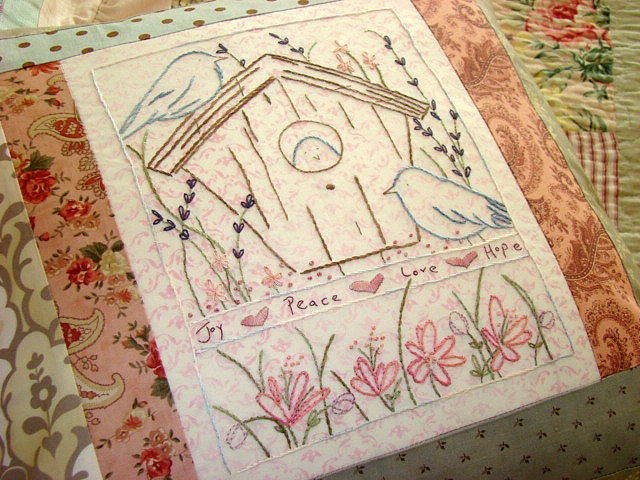Bluebird Birdhouse Hand Embroidery Pattern PDF Instant Download
