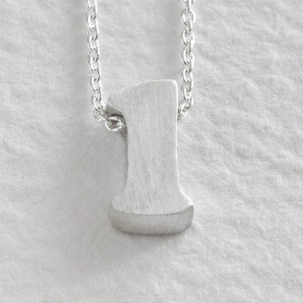 l - sterling silver block letter initial necklace