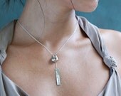 never settle for anything less than butterflies - 20" sterling silver fortune cookie lariat with fortune message in front