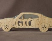 Vintage Pontiac GTO Car Puzzle Wooden Toy Hand Cut with Scroll Saw