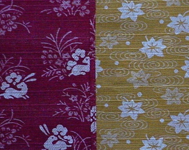 Small Size Two-Sided Cotton 'Aka Usagi' Rabbit Furoshiki Japanese Fabric w/Free Shipping