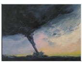 Tornado IV  5 x 7 Original Painting on Ampersand Claybord by Torrie Smiley