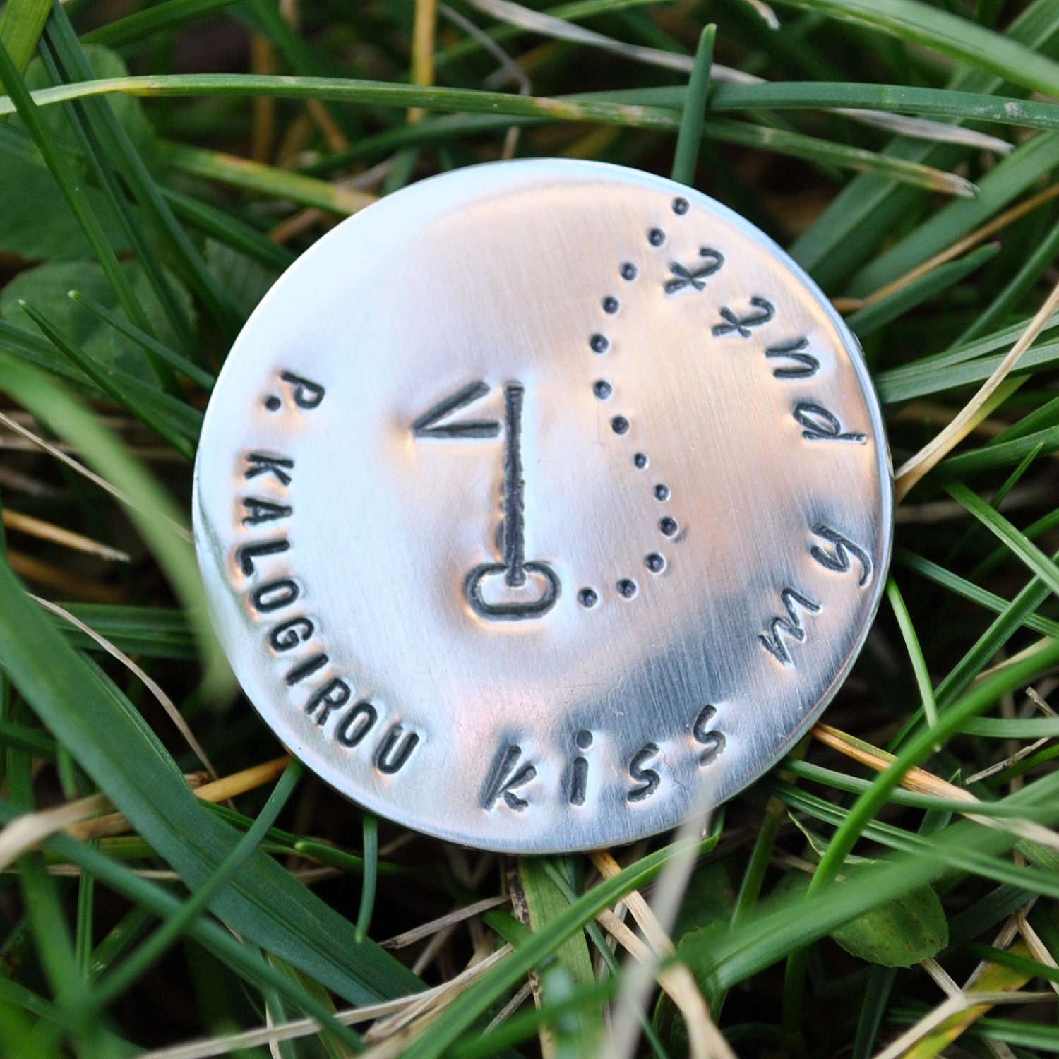 sterling silver golf marker - kiss my putt