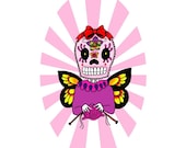 Knitting Sugar Skull Print