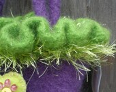 petite grape felted purse lime purple fizz handbag