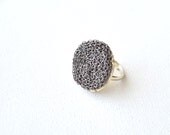 Adjustable Cocktail Ring: Gun Metal Chain