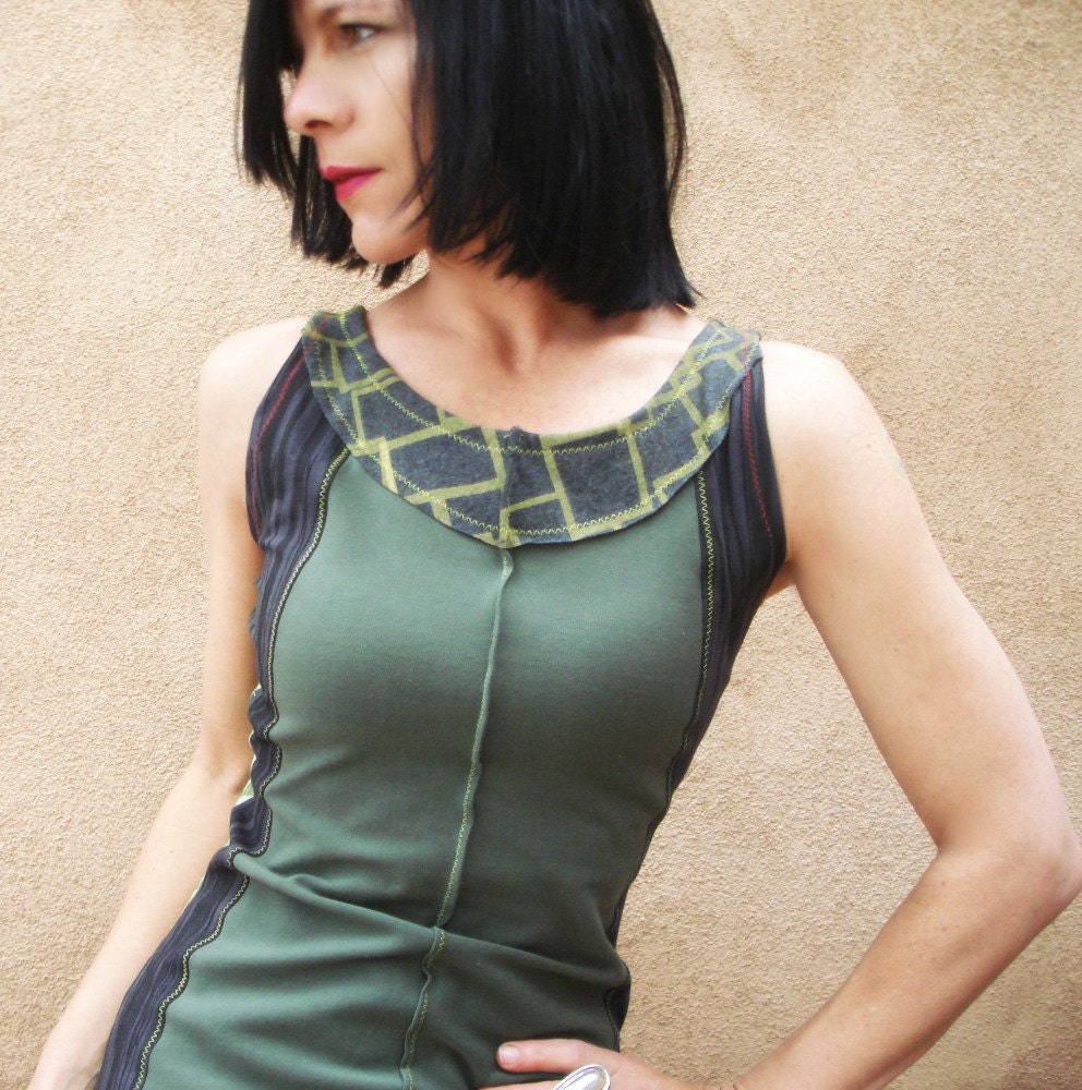 RESERVED - Mixed Bizness  - iheartfink Handmade Hand Printed Color Block Tank Top