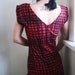 Girl U Want - iheartfink Womens Handmade Hand Printed Plaid Ruffle Mini Dress