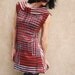 Auburn and Ivory - iheartfink Handmade Hand Printed Womens Plaid Cowl Neck Tunic Top