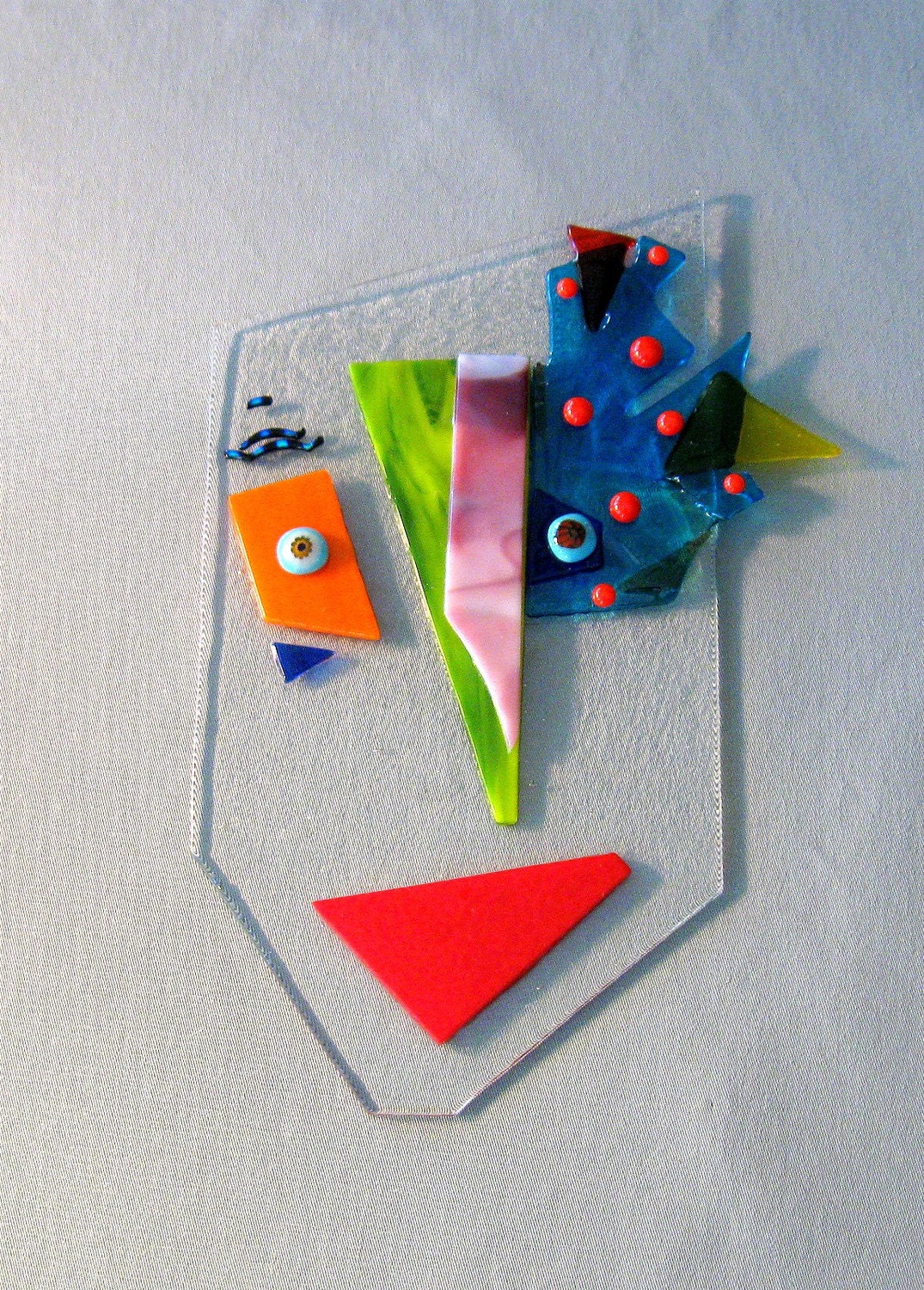 Wall Mask in Multicolored Fused Glass