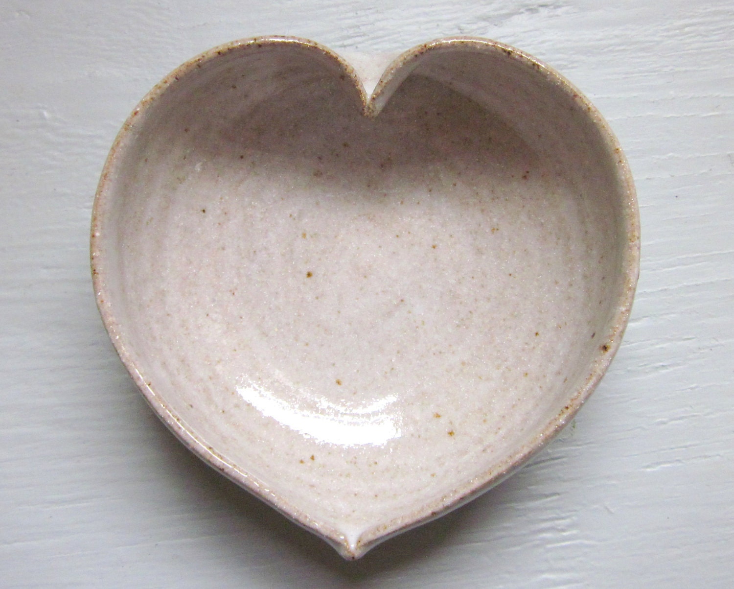 white ceramic heart bowl  - 3  inches