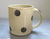 Made to order - large polka dotted coffee mug - 18 oz