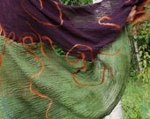 Nuno felt shawl scarf wool gauze