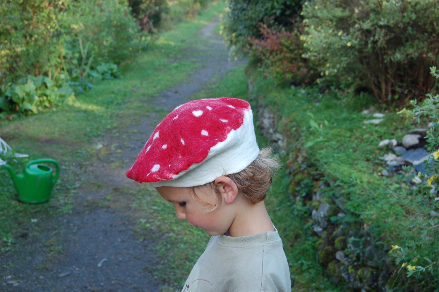 Mushroom felted beret