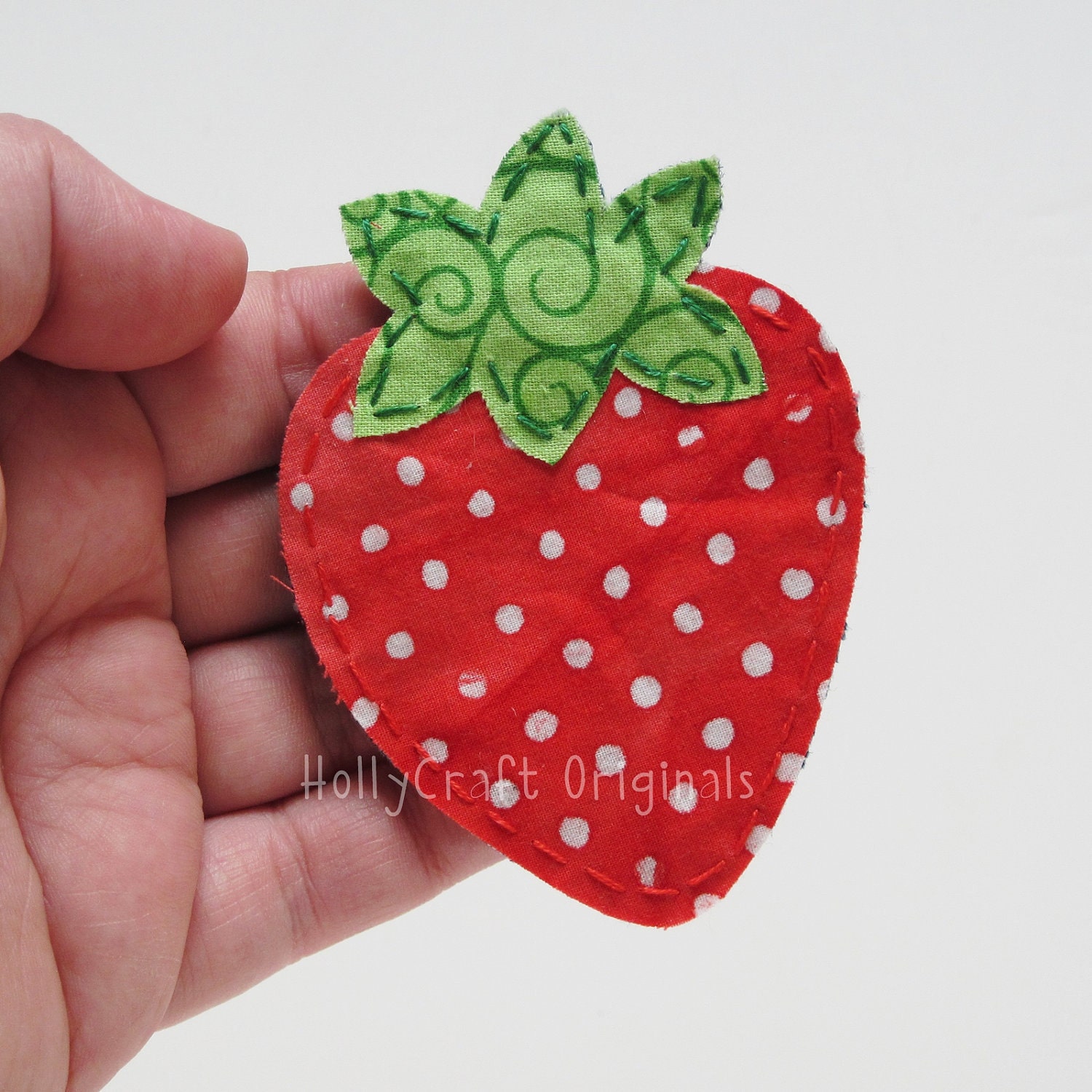 Strawberry Applique or Scrapbooking Embellishment Made to Order