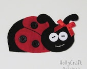 Ladybug Applique or Scrapbooking Embellishment Made to Order