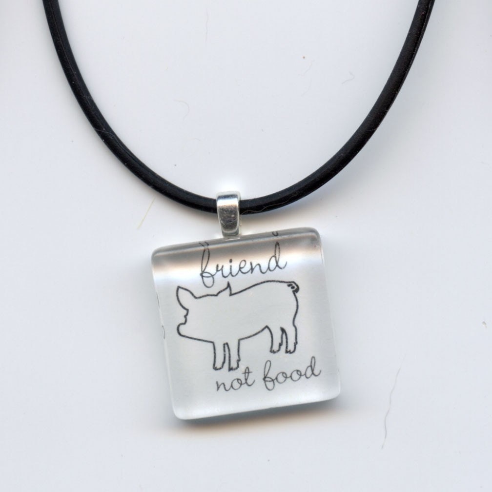 Friend Not Food pig pendant