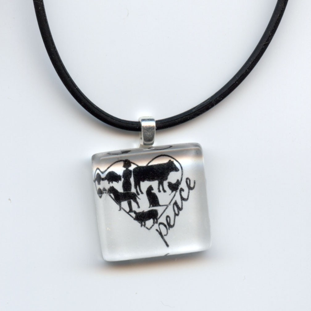 Peace to All Creatures heart pendant