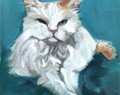 Ming the Merciless - Royal White Cat - Matted Archival Art Print