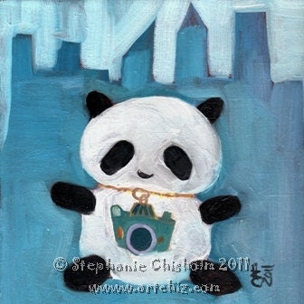 Camera Panda - Matted - Art Print