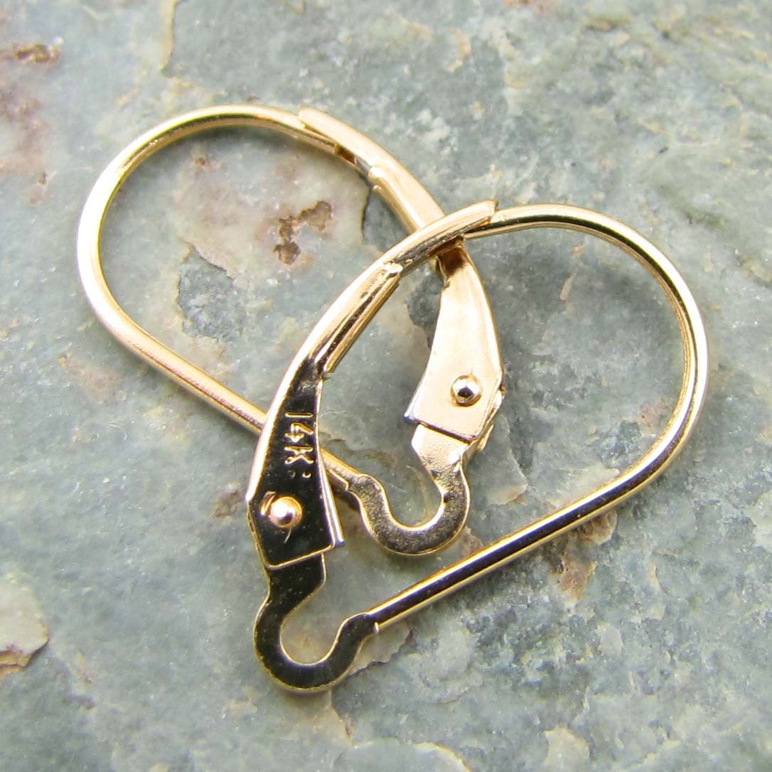 Solid 14K Gold Interchangeable Leverback Earring for Ear Charms