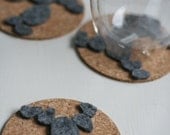 3 Cork and Felt Coasters