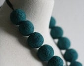 Teal - Felted Bead Necklace