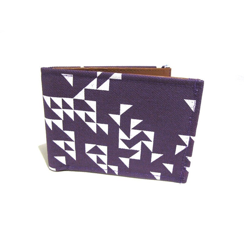 Triangles ) Purple ) Bifold Wallet