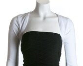 White Cotton Stretch Shrug Bolero