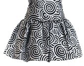 Sample Sale  Rue Black White Taffeta Cocktail  Mini Skirt