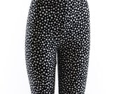 Moon Black White Polka Dot Cotton Legging Tights-Made to Order